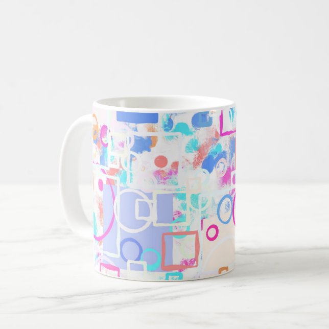 Abstract Geometric Shapes Coffee Mug (Front Left)