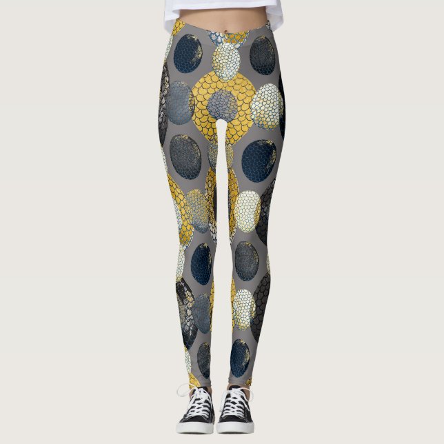 Abstract Geometric Shapes: Colorful Watercolor. Leggings (Front)