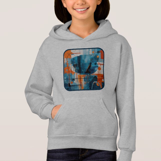 Abstract geometric shapes composition hoodie (Front)