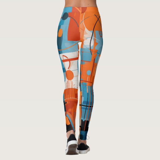 Abstract geometric shapes composition leggings (Back)