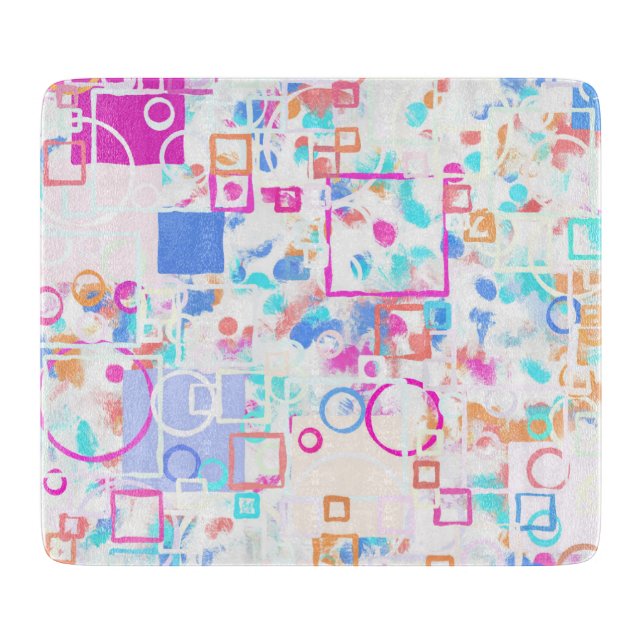 Abstract Geometric Shapes Cutting Board (Front)
