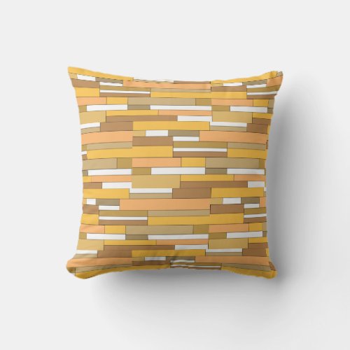 Abstract geometric shapes in beige  peach tones throw pillow