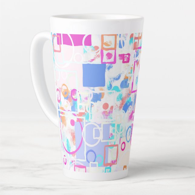Abstract Geometric Shapes Latte Mug (Left Angle)