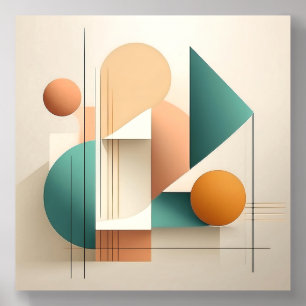 Abstract Geometric Shapes - Modern Art PrintAbstra Acrylic Photo Tile