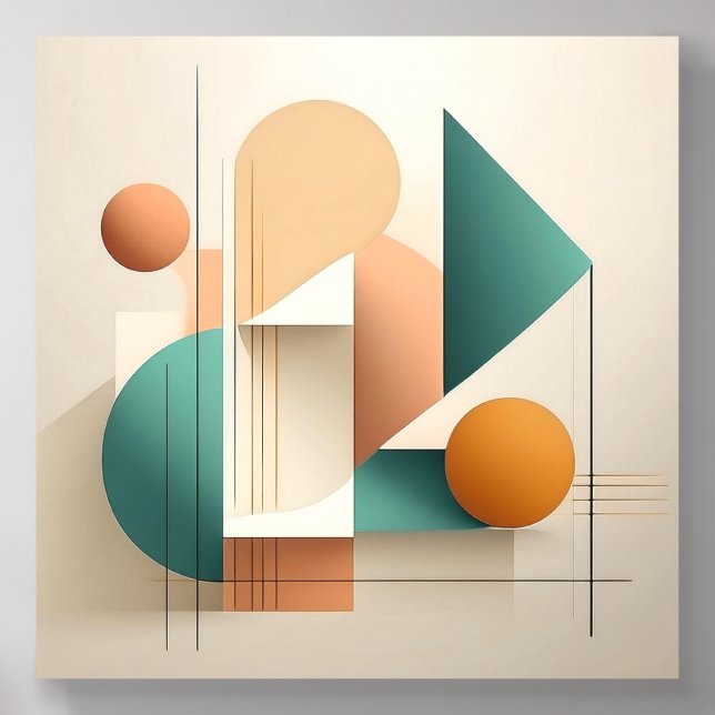 Abstract Geometric Shapes - Modern Art PrintAbstra Acrylic Photo Tile (Front Set)