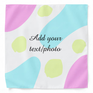 Abstract geometric shapes pastel add name photo ba bandana