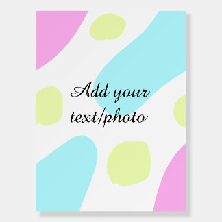 Abstract geometric shapes pastel add name photo ba foam board