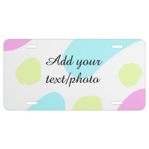 Abstract geometric shapes pastel add name photo ba license plate