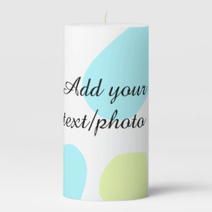 Abstract geometric shapes pastel add name photo ba pillar candle