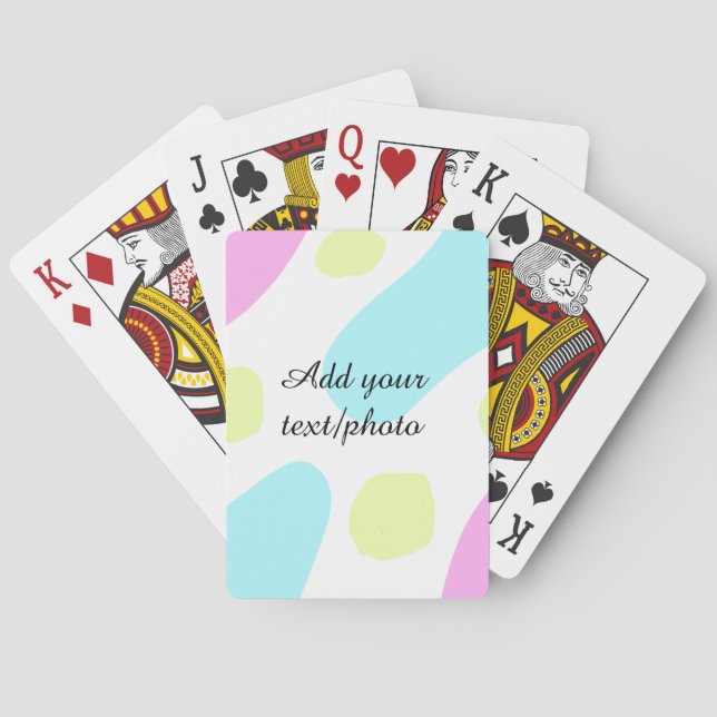 Abstract geometric shapes pastel add name photo ba poker cards (Back)