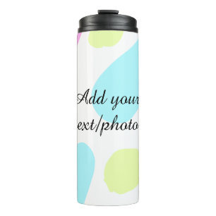 Abstract geometric shapes pastel add name photo ba thermal tumbler