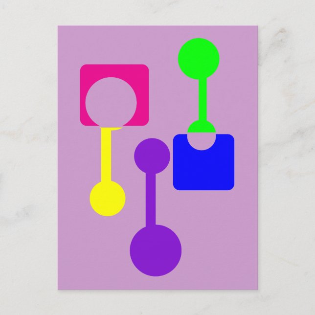 Abstract Geometric Shapes Postcard (Front)
