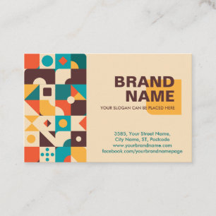 Abstract Geometric Shapes Retro Palette Business Card