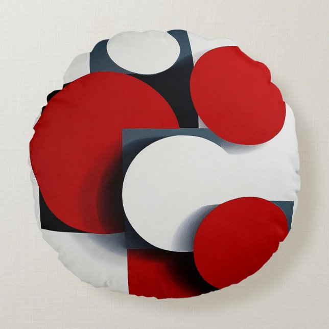 Abstract geometric shapes round pillow (Front)
