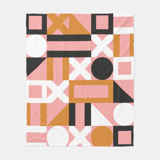 Abstract geometric shapes seamless pattern fleece blanket (Front)