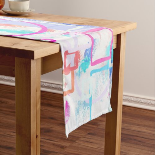 Abstract Geometric Shapes Short Table Runner