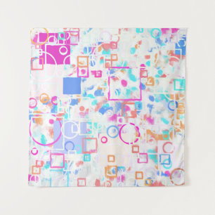 Abstract Geometric Shapes Tapestry