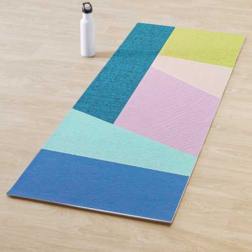 Abstract Geometric Shapes Textile Pattern Yoga Mat