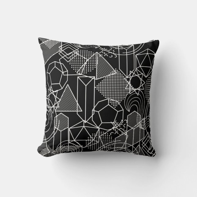 Abstract Geometric Shapes Throw Pillow (Front)