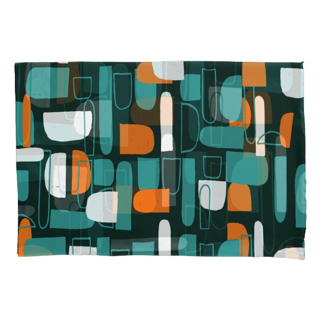 Abstract Geometric Shapes, Vintage Style. Pillow Case (Front)