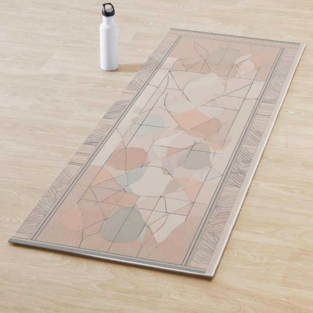 Abstract Geometric Shapes Yoga Mat with Border (In Situ)