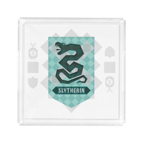 Abstract Geometric SLYTHERIN Crest Acrylic Tray