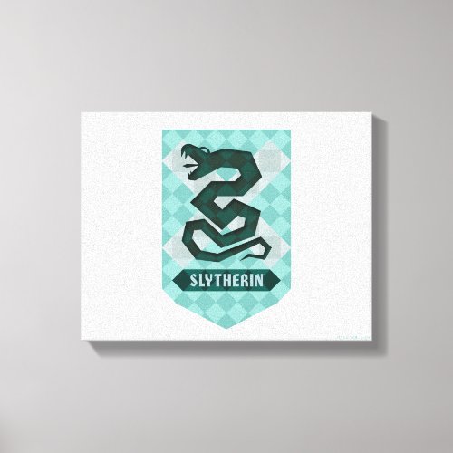 Abstract Geometric SLYTHERIN Crest Canvas Print