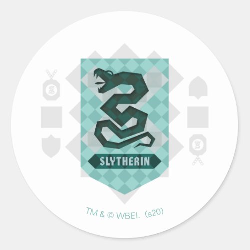 Abstract Geometric SLYTHERIN Crest Classic Round Sticker