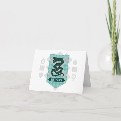 Abstract Geometric SLYTHERINâ Crest Note Card