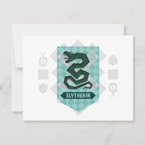 Abstract Geometric SLYTHERINâ Crest Note Card