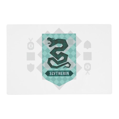 Abstract Geometric SLYTHERIN Crest Placemat