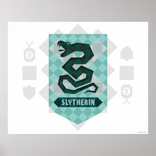 Abstract Geometric SLYTHERINâ Crest Poster