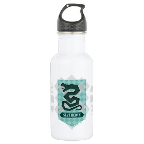 Abstract Geometric SLYTHERIN Crest Stainless Steel Water Bottle