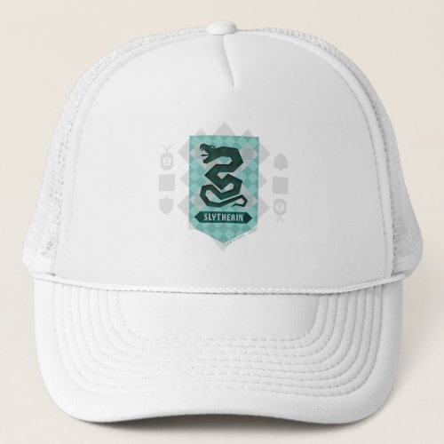 Abstract Geometric SLYTHERINâ Crest Trucker Hat
