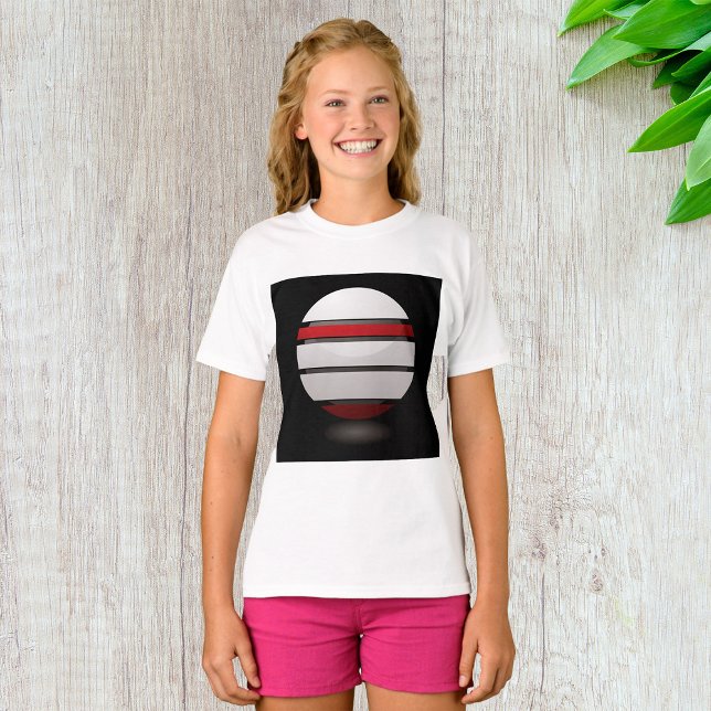 Abstract Geometric Sphere Red White Black T-Shirt (Creator Uploaded)