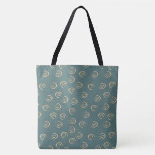 abstract geometric spirals pattern tote bag