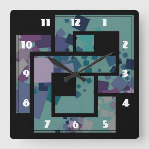 Abstract Geometric Squares Square Wall Clock