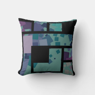 Abstract Geometric Squares Throw Pillow