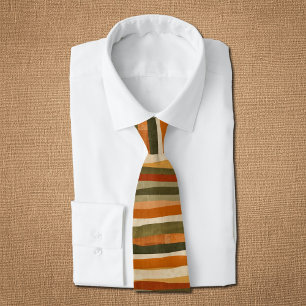 Abstract Geometric Stripes- autumn mood Neck Tie