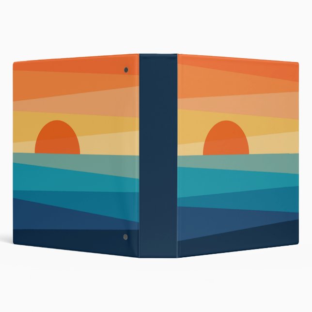 Abstract geometric sunrise 3 ring binder (Background)