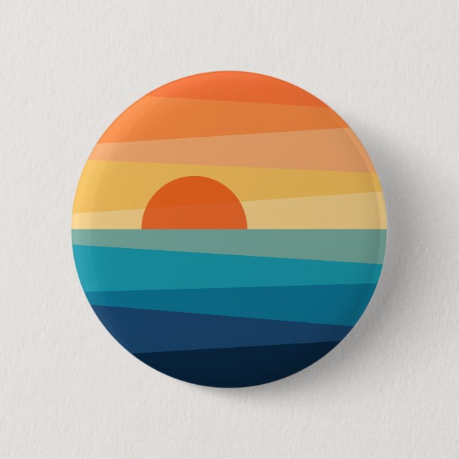 Abstract geometric sunrise button (Front)