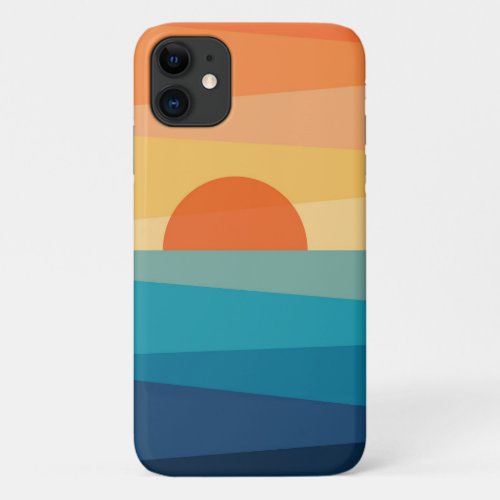 Abstract geometric sunrise iPhone 11 case