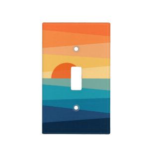 Abstract geometric sunrise light switch cover