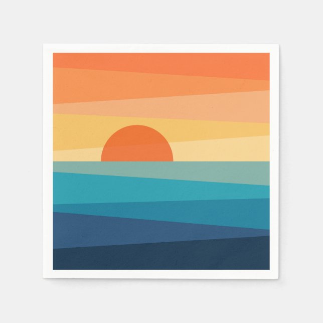 Abstract geometric sunrise napkins (Front)