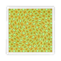Abstract geometric swirl retro lime pattern