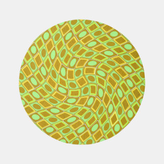 Abstract geometric swirl retro lime pattern outdoor rug