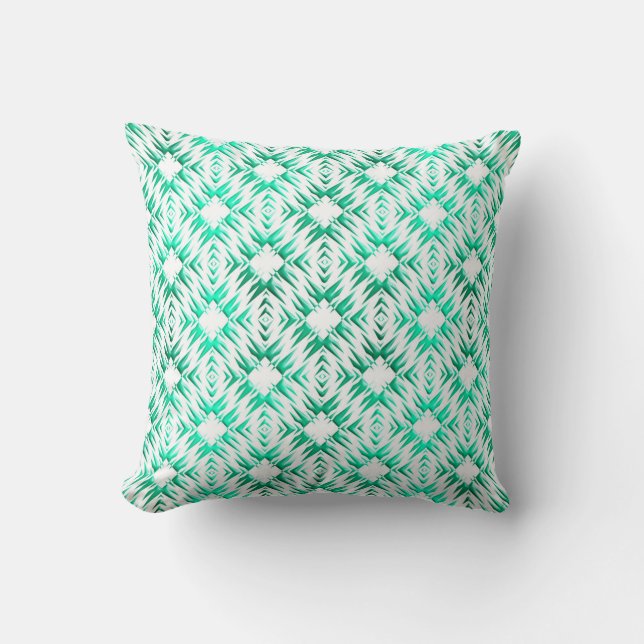 Abstract geometric teal pattern. throw pillow (Front)