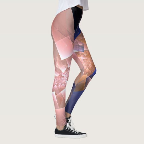 Abstract geometric textured decoration leggings