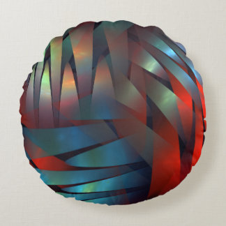 Abstract geometric textured decoration round pillow