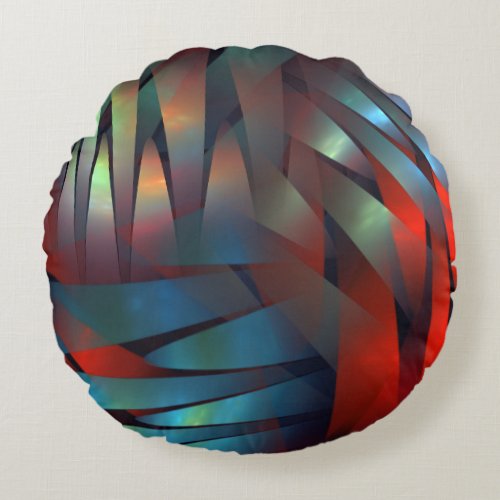 Abstract geometric textured decoration round pillow